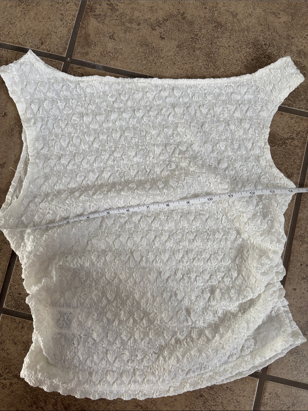 SHEIN White Ruffle Sheer Tank Top Size Medium - Picture 3 of 3
